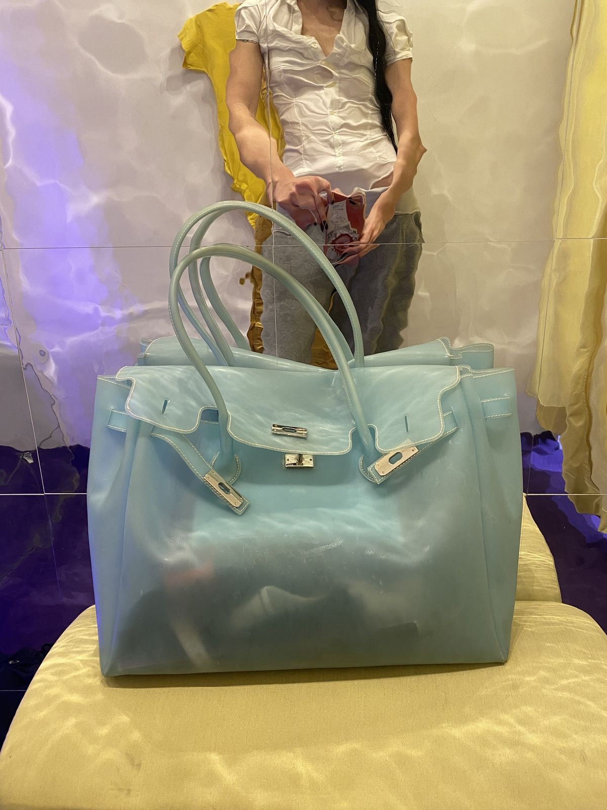 Blue jelly ‘firkin’ bag - One Size