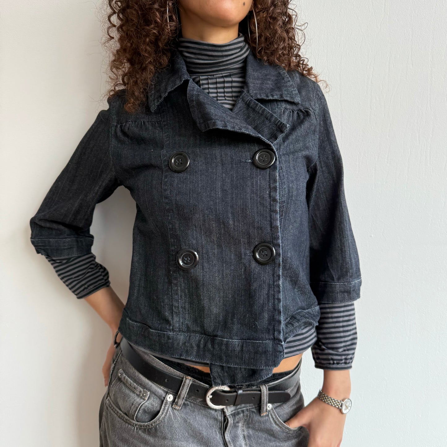 Denim peacoat - Size S