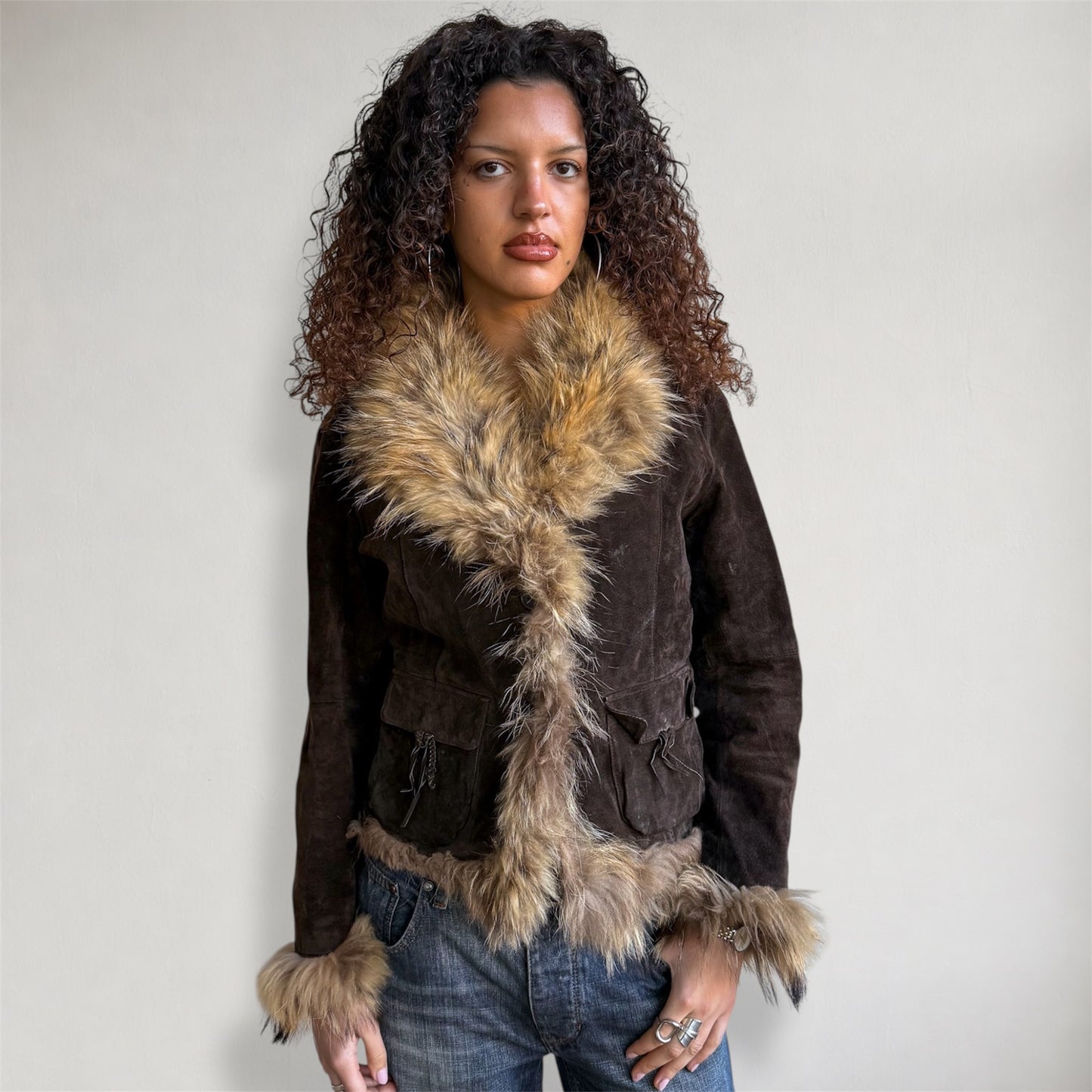 Brown suede afghan coat - Size S