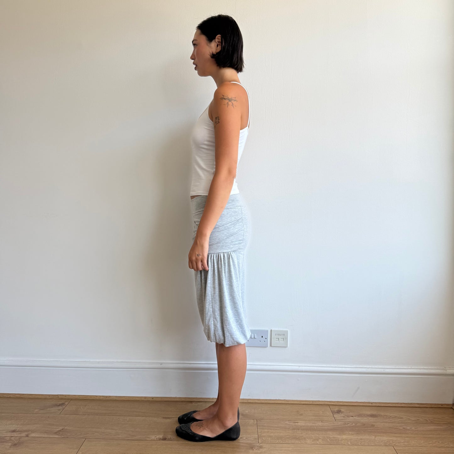 Grey bubble pocket capris - Size S