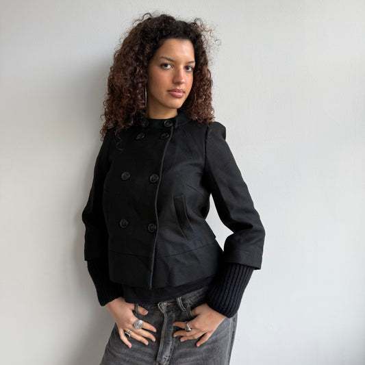 Bi-material peacoat - Size S