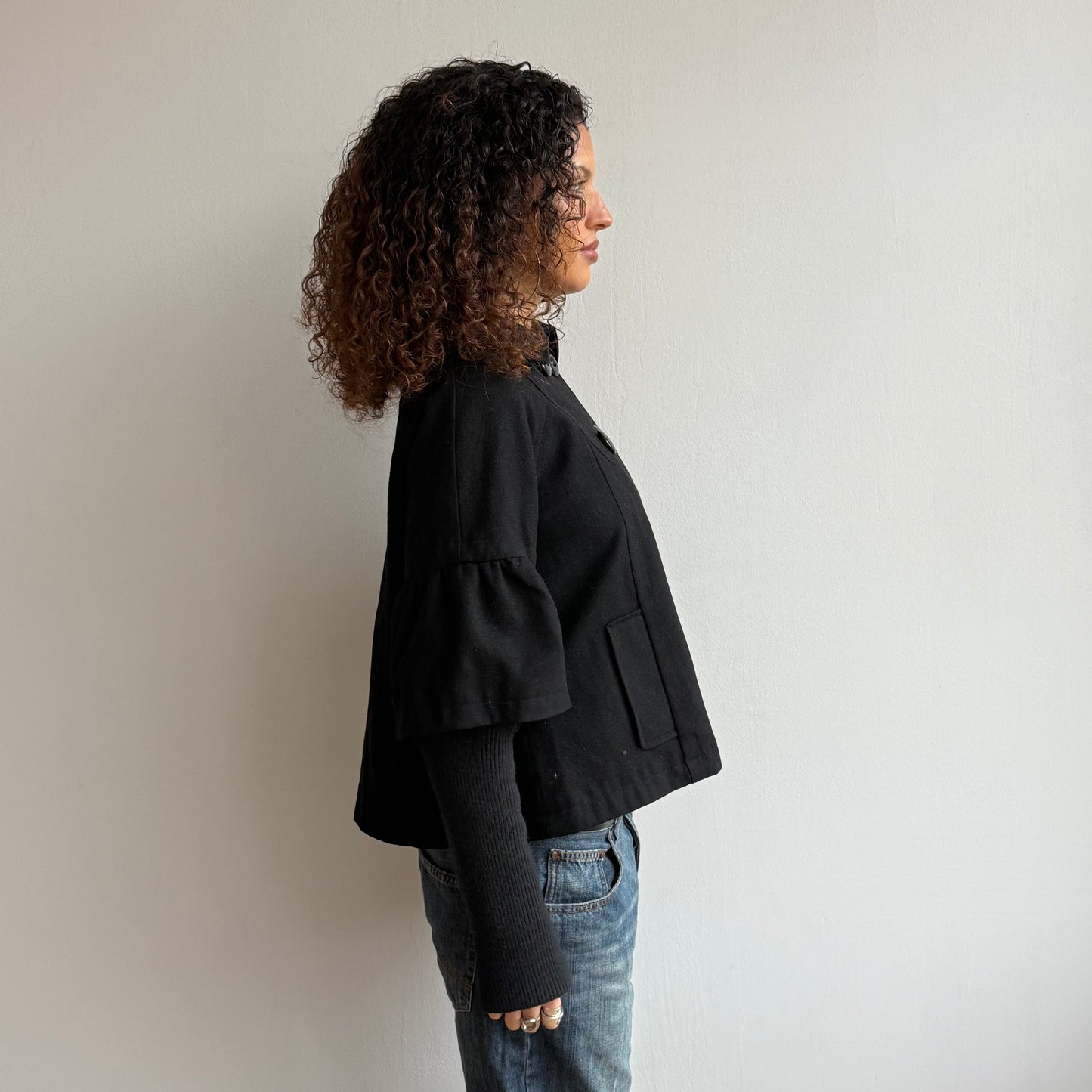 Black ‘Killah’ Miss Sixty peacoat - Size M