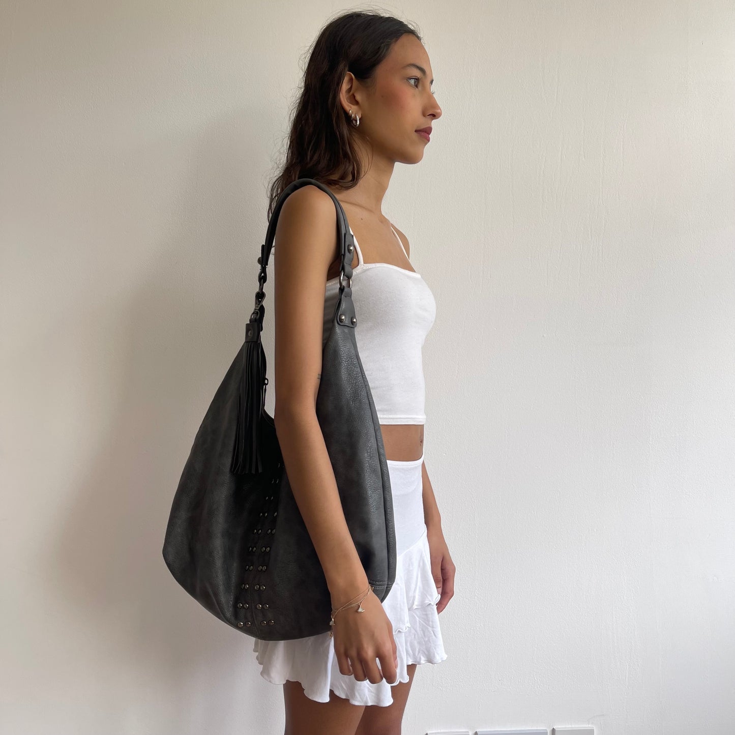 Studded grey bag - OS