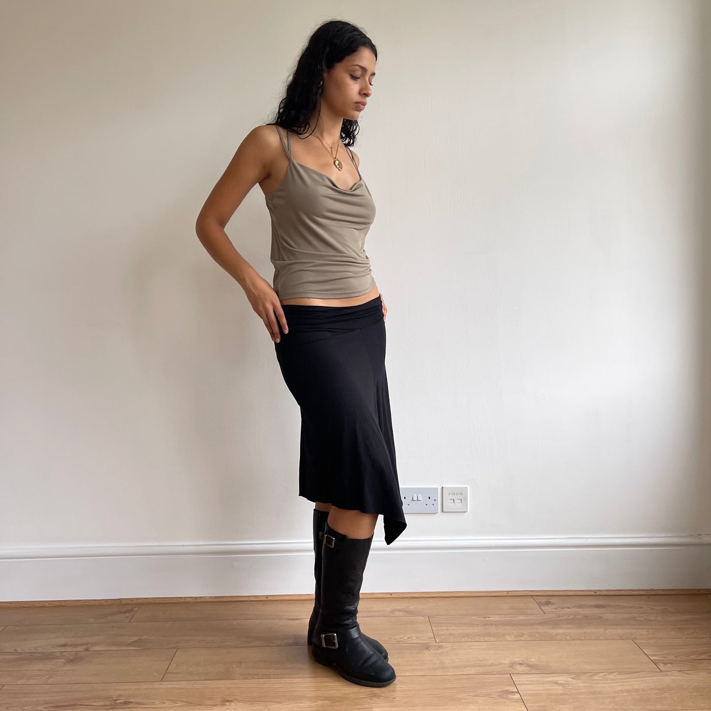 Khaki cowl neck - Size S