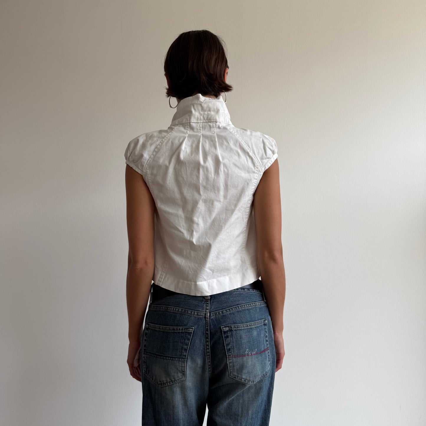White short sleeve peacoat - Size S