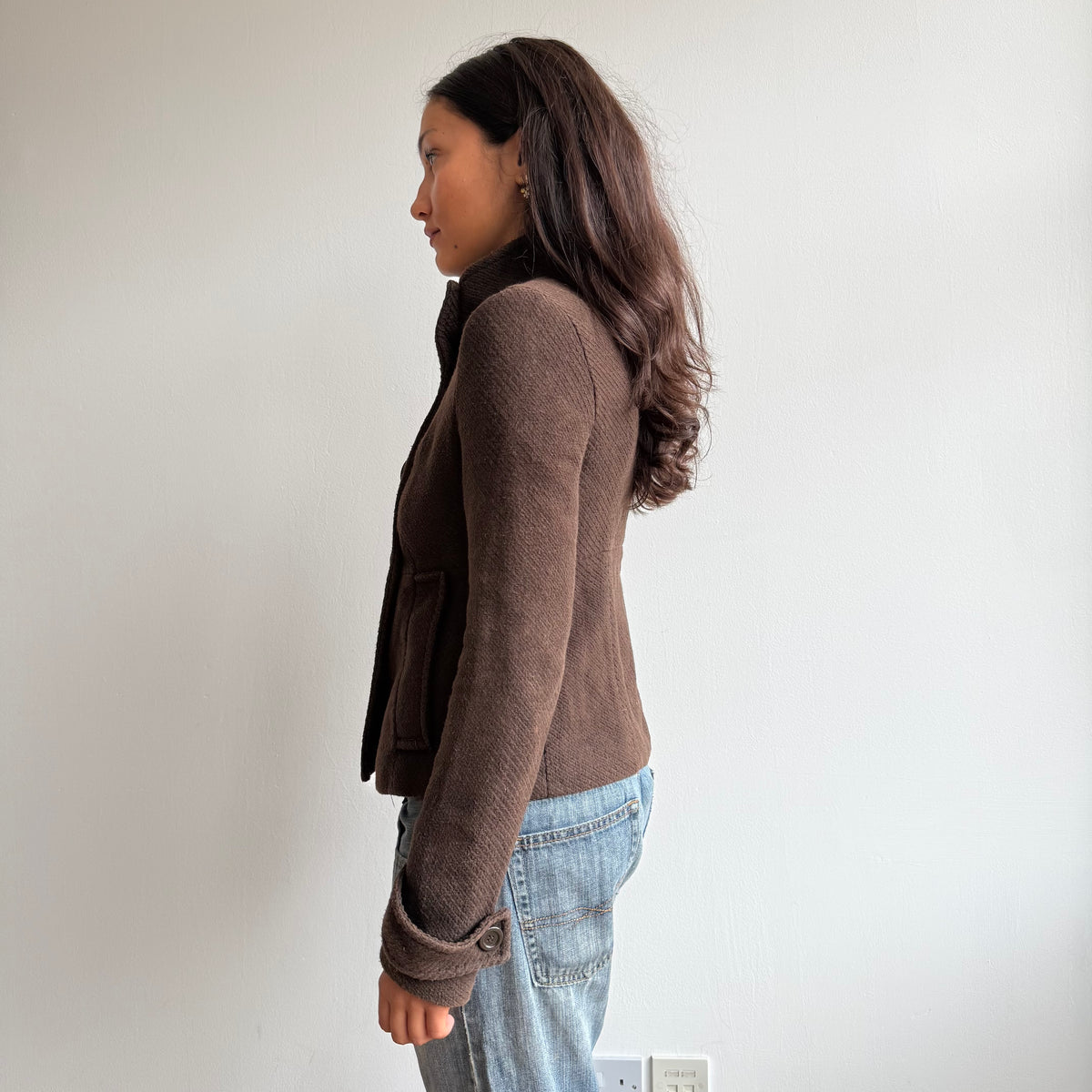 Brown double breasted peacoat - Size S