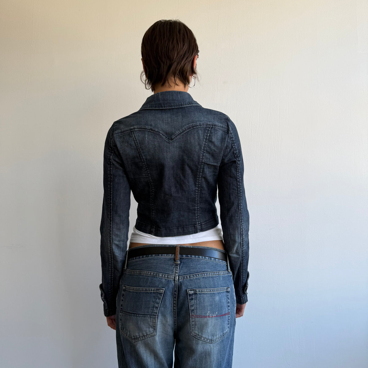 Denim cropped peacoat - Size S