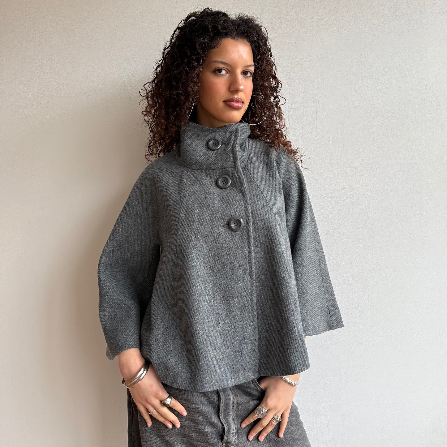 Grey swing coat - Size M