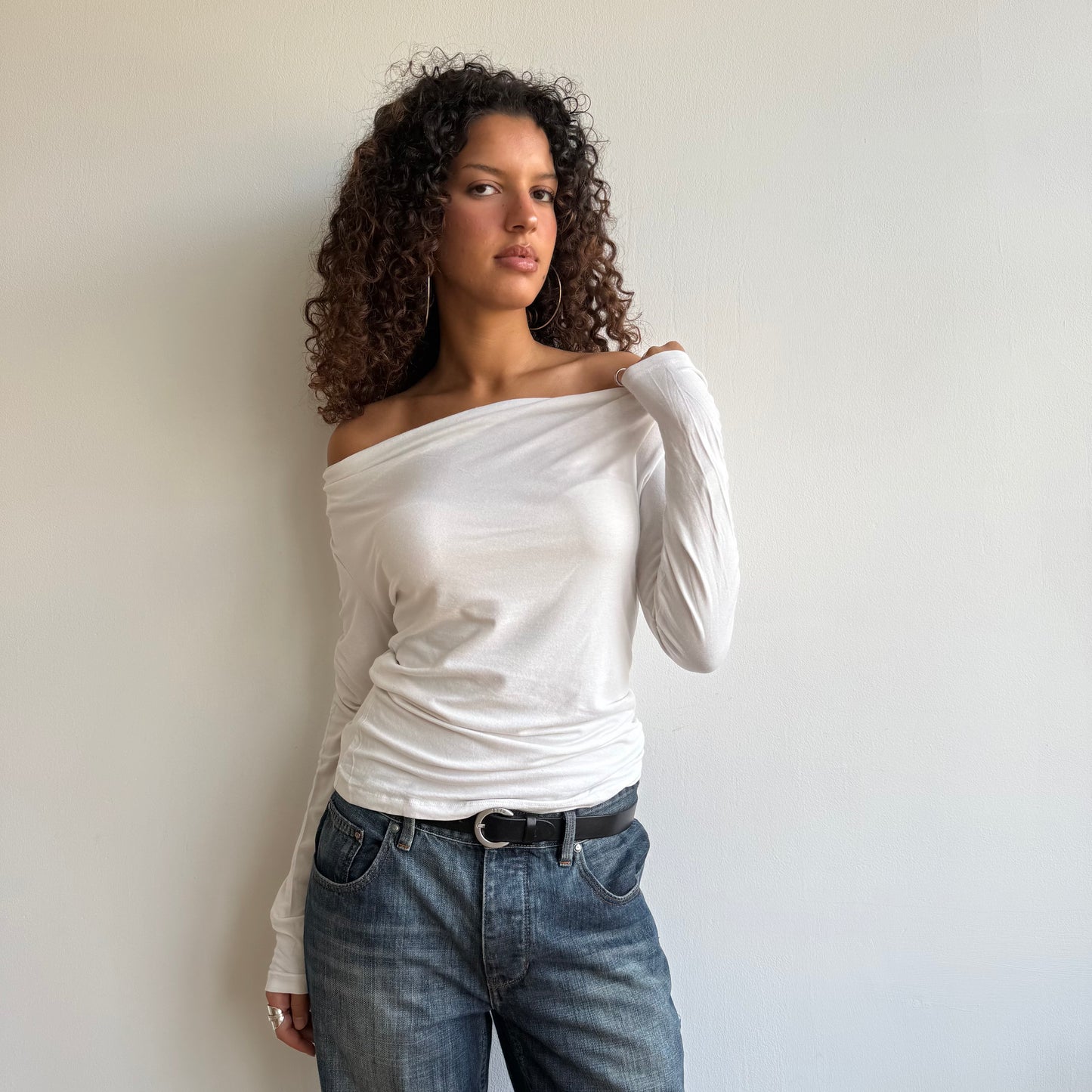 White slouchy cowl top - Size M