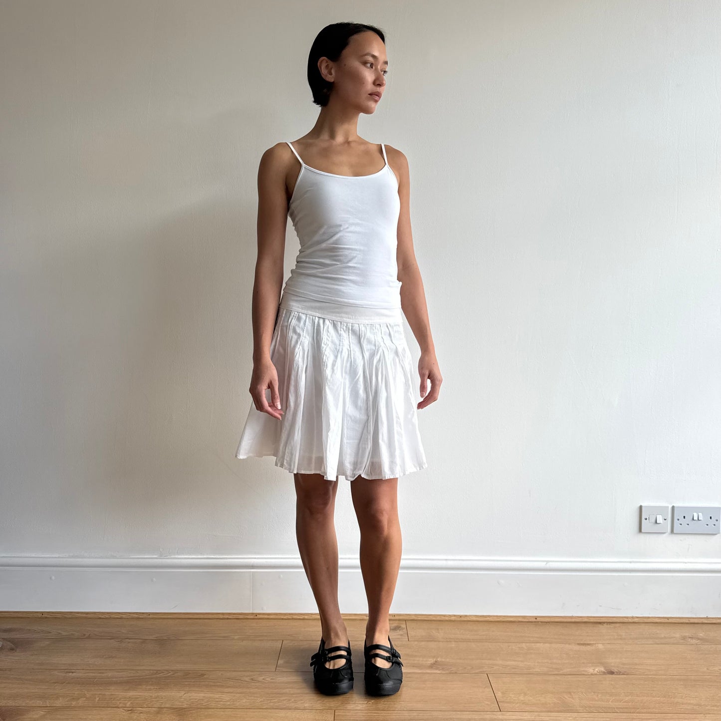 White linen midi skirt - Size S