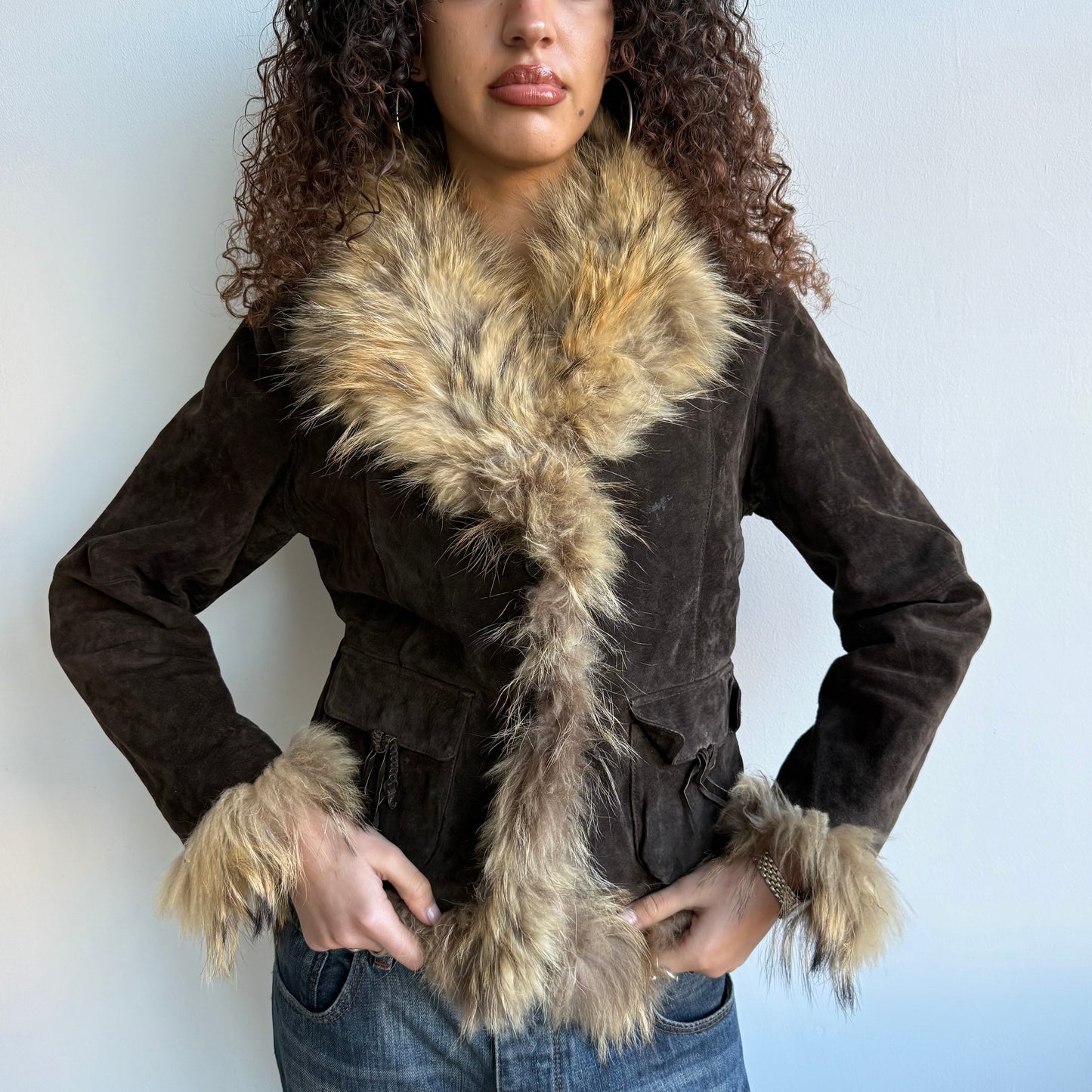 Brown suede afghan coat - Size S