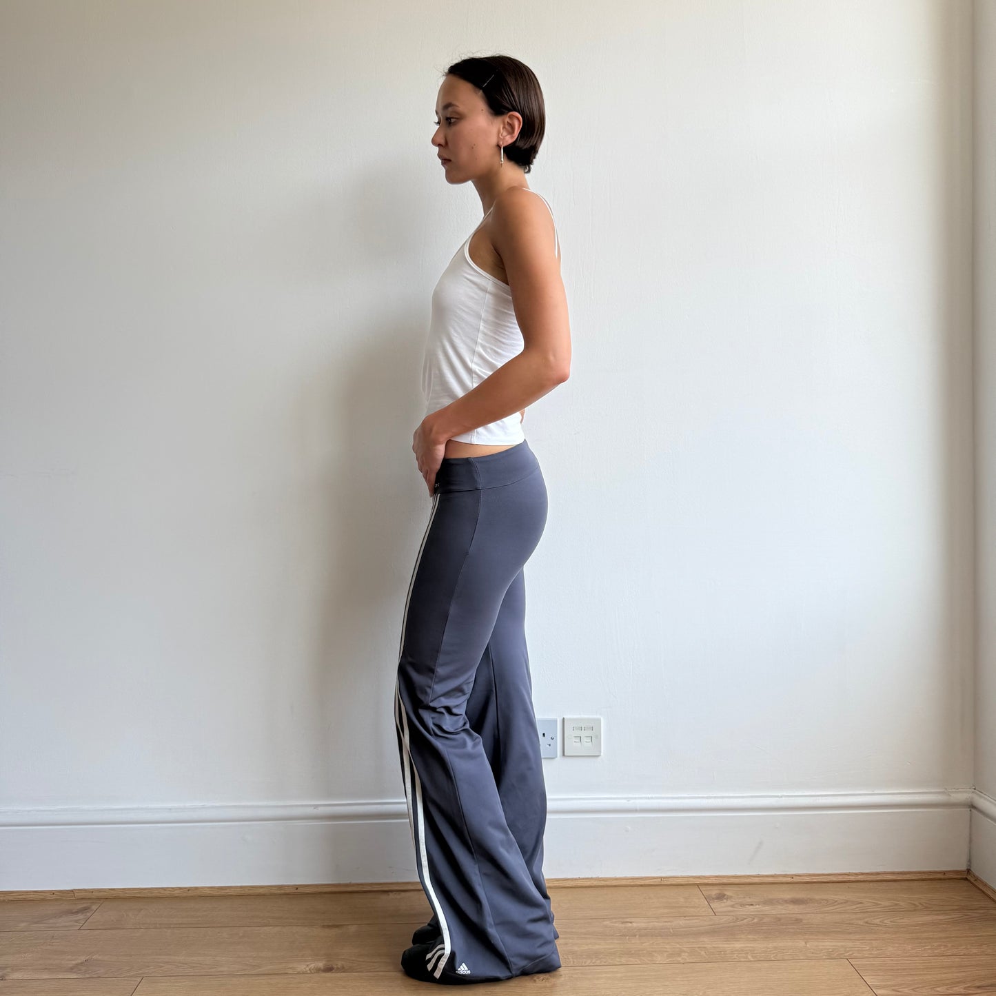 Adidas striped flared yoga pants + top - Size S