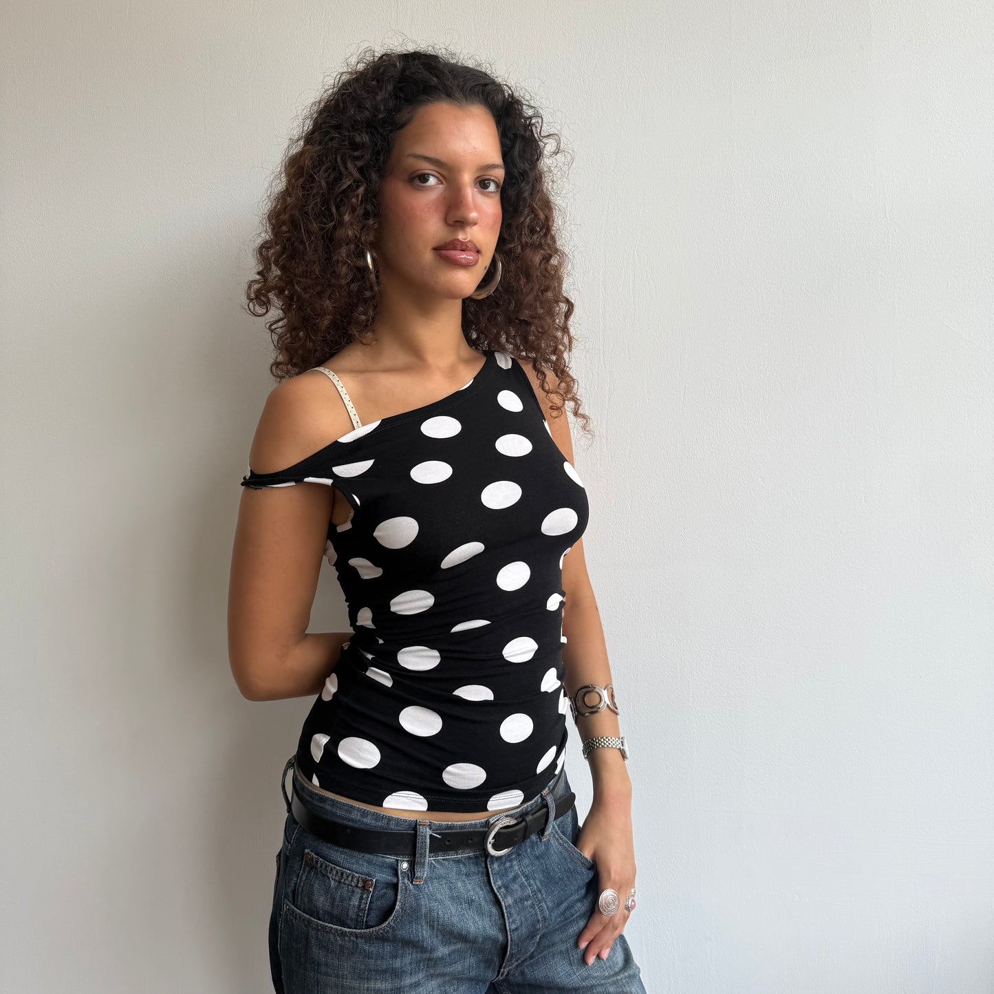 Large polka dot top - Size S