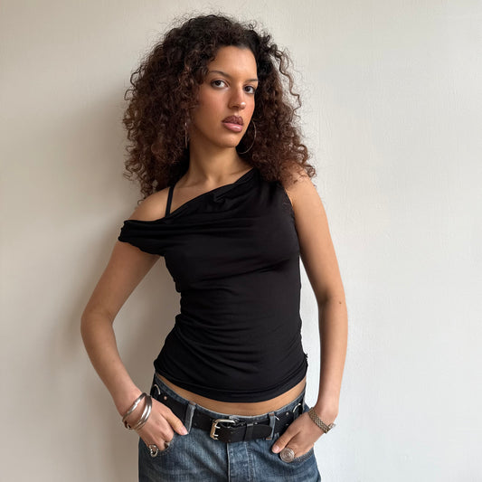 Black slouchy cowl neck - Size S