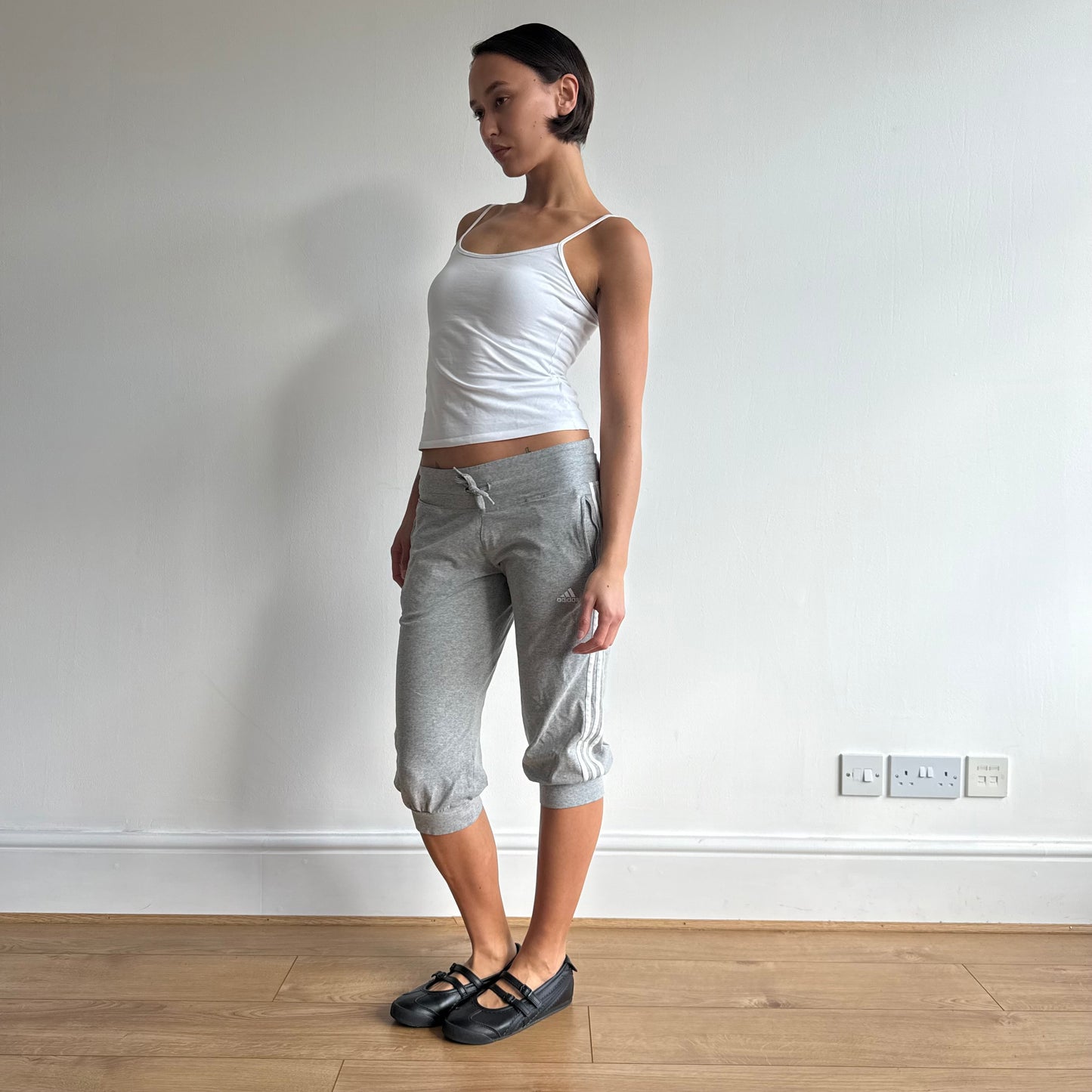 Grey Adidas sporty capris - Size M