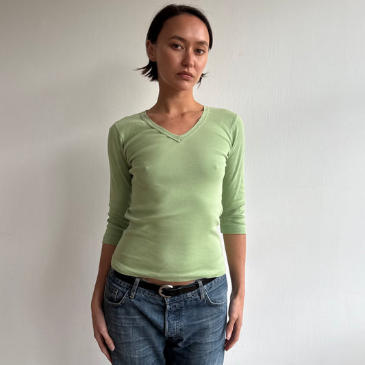 Apple green 3/4 sleeve top - Size S