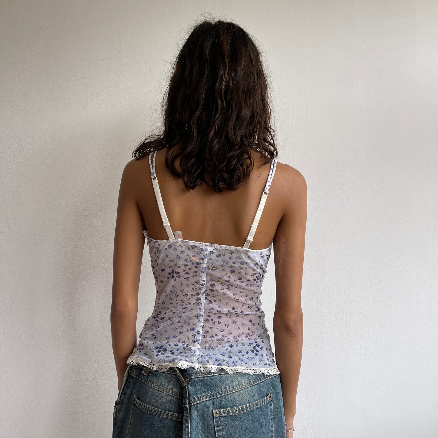 Floral mesh bustier top - Size S