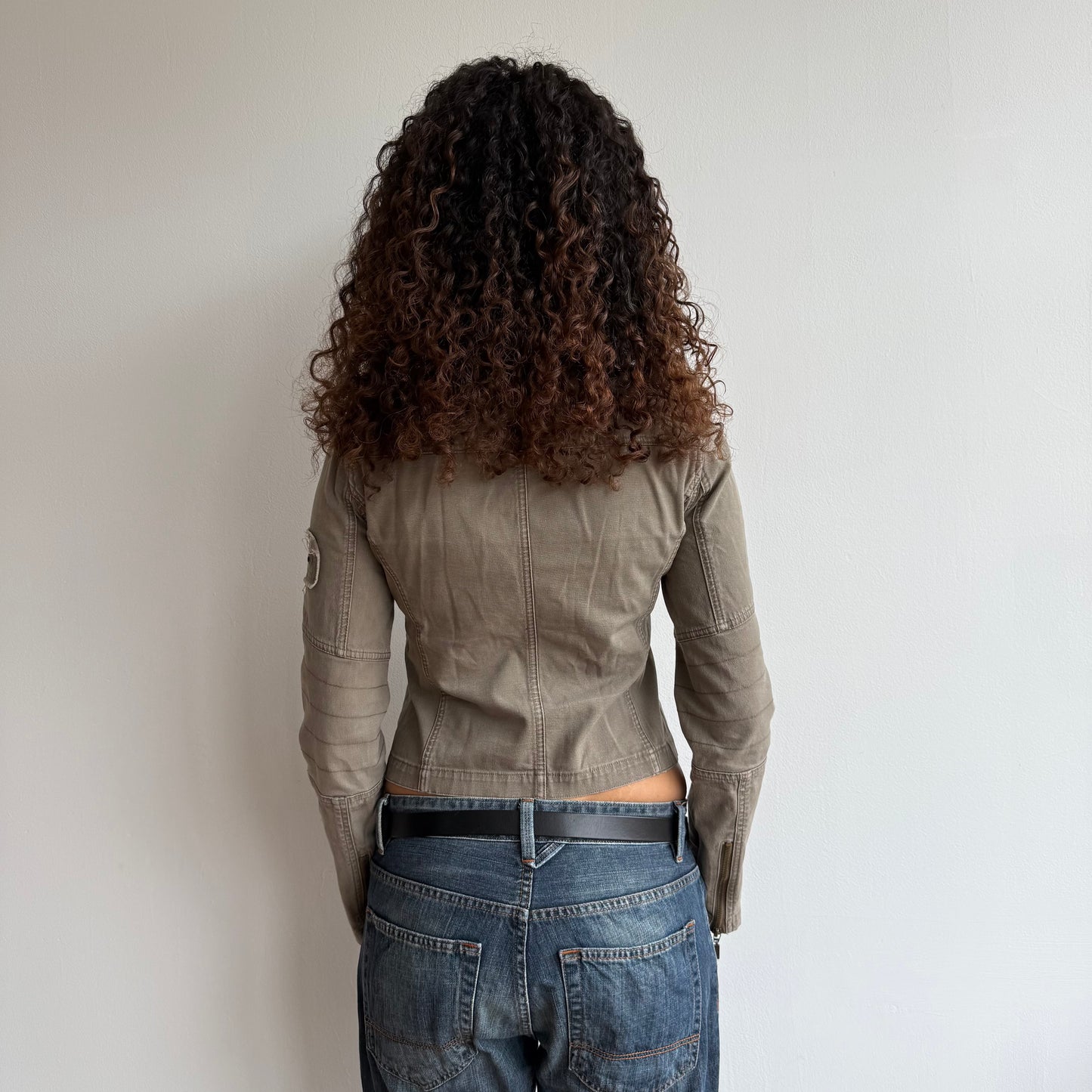 Khaki moto jacket - Size S