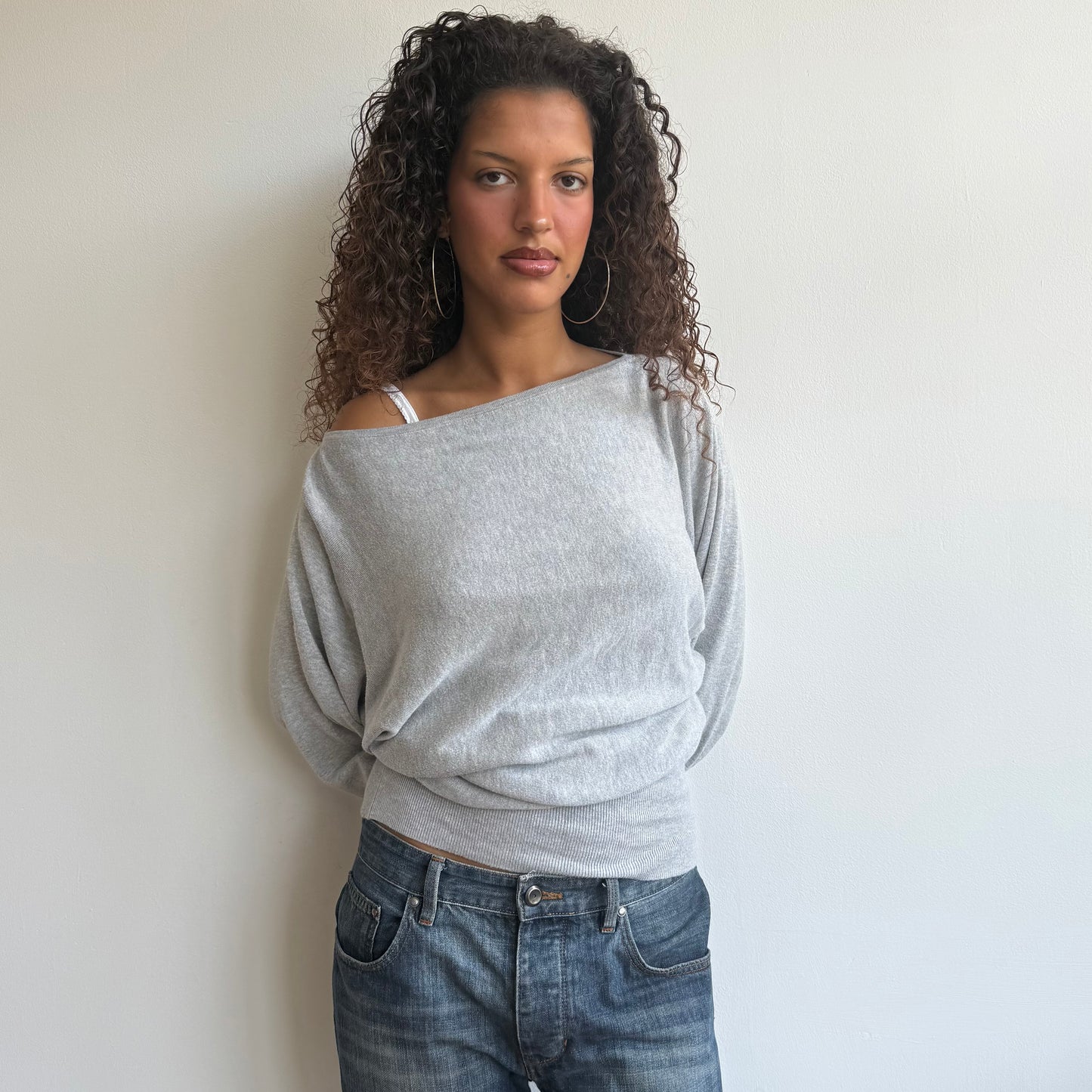 Light grey slouchy knit - Size S