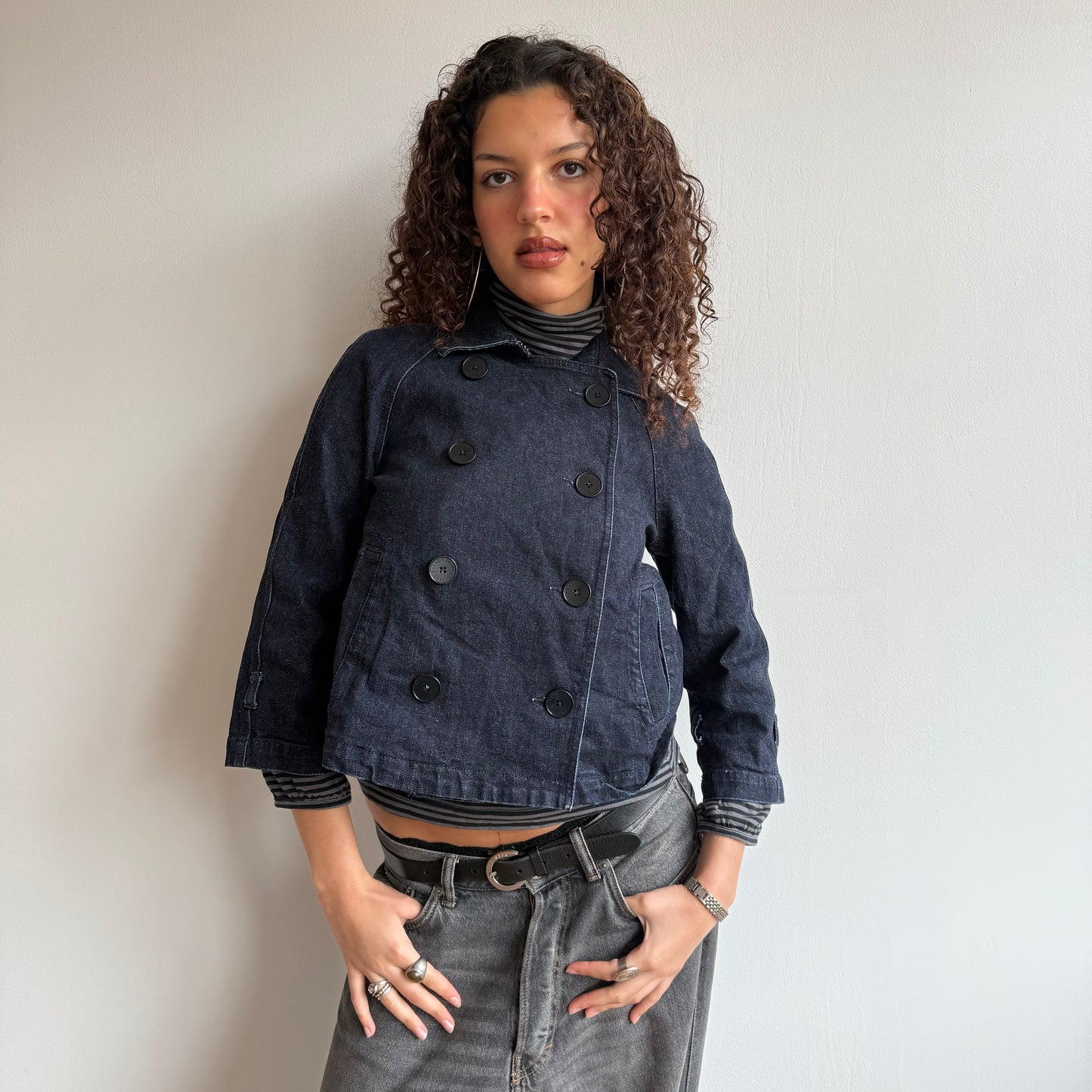 Dark denim peacoat - Size S