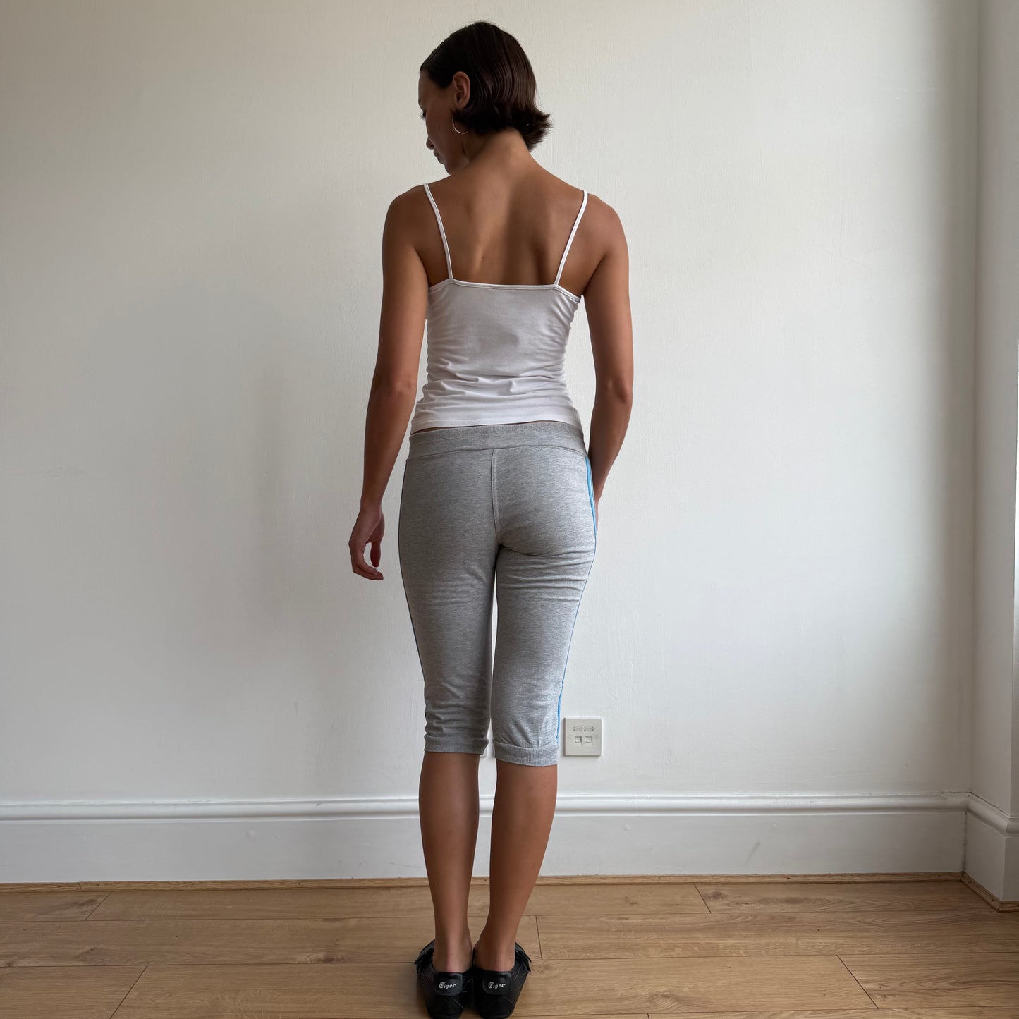 Grey + blue Adidas capris - Size S