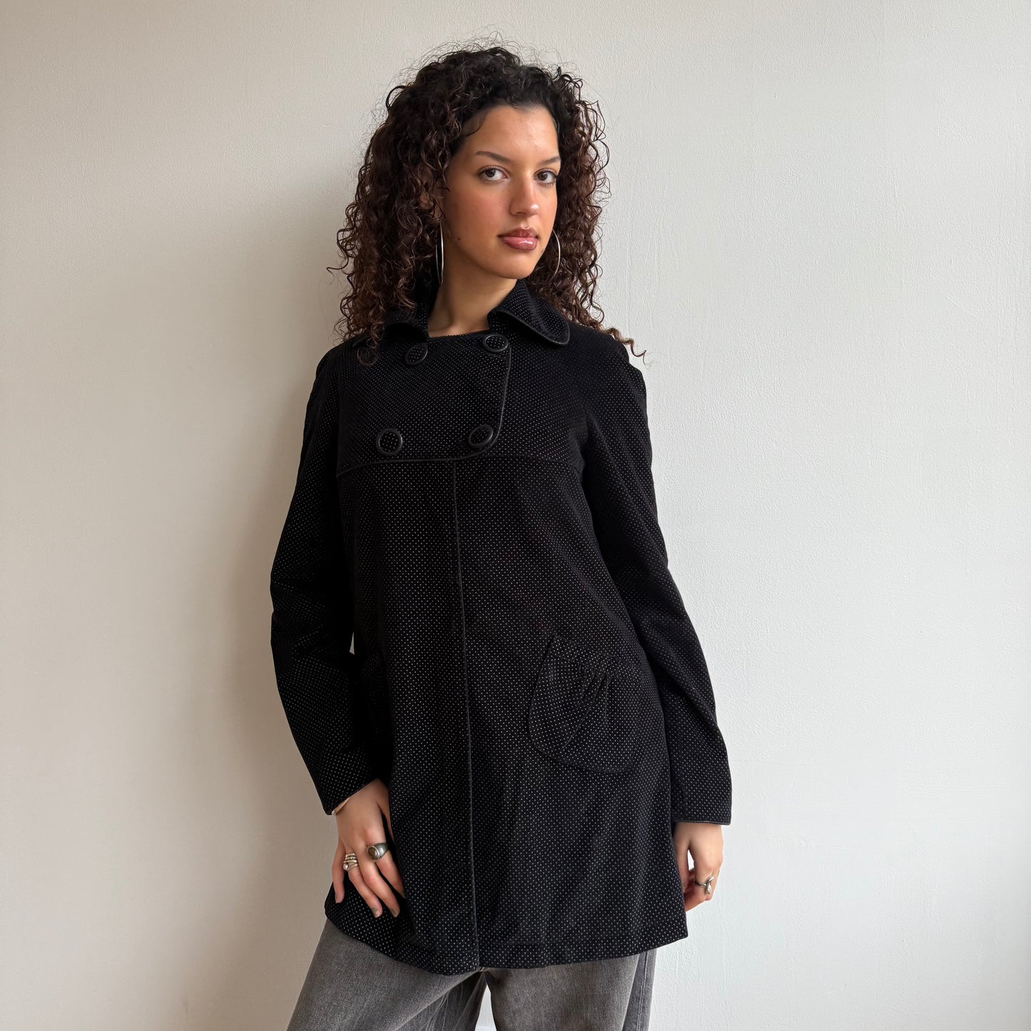 Polka dot peacoat - Size M