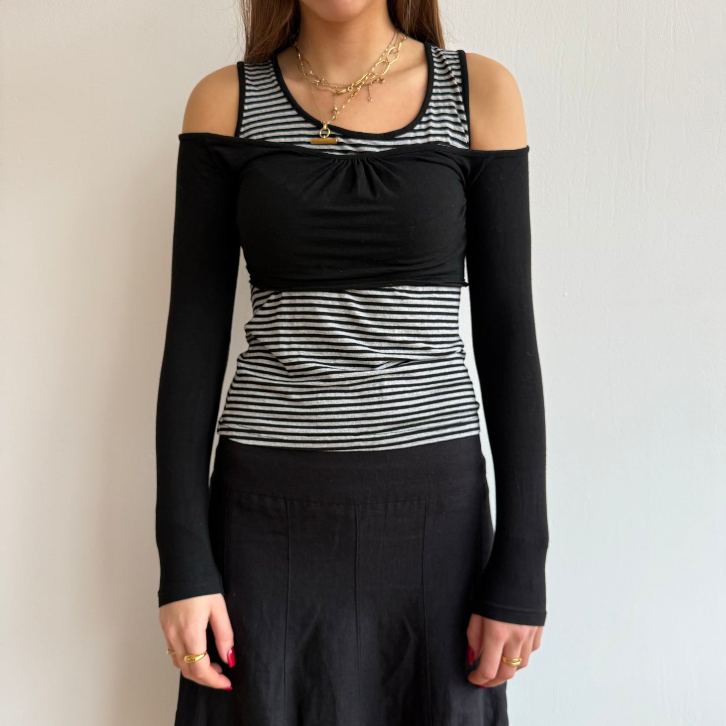 Stripe double layer top - Size S