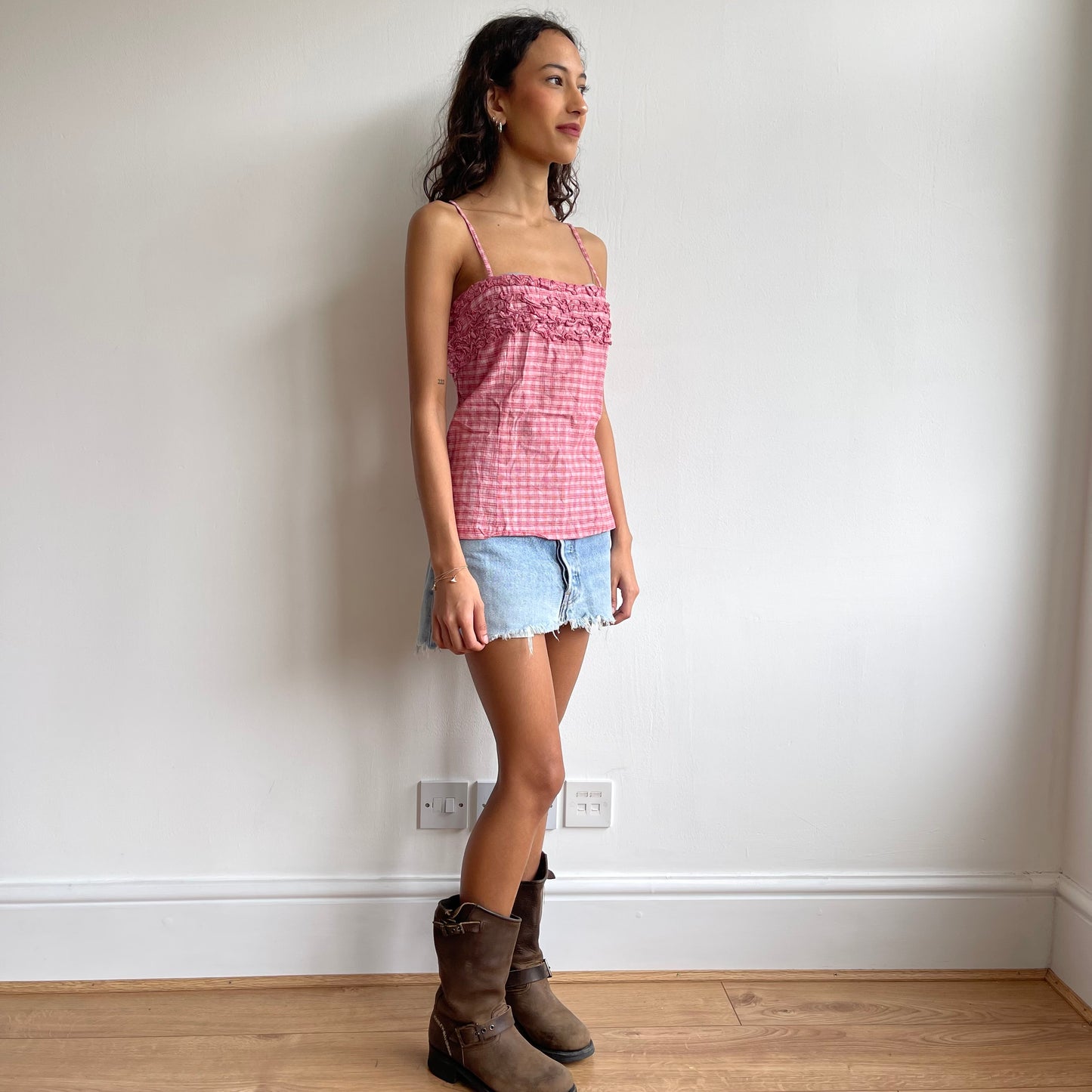 Pink gingham cami - Size M/L