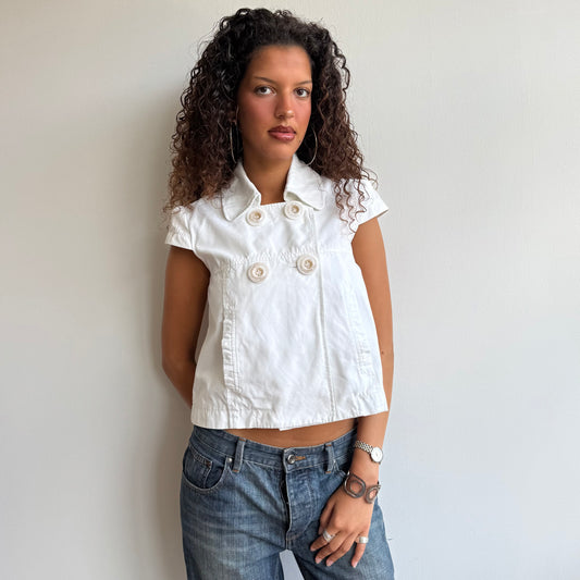White short sleeve peacoat - Size S