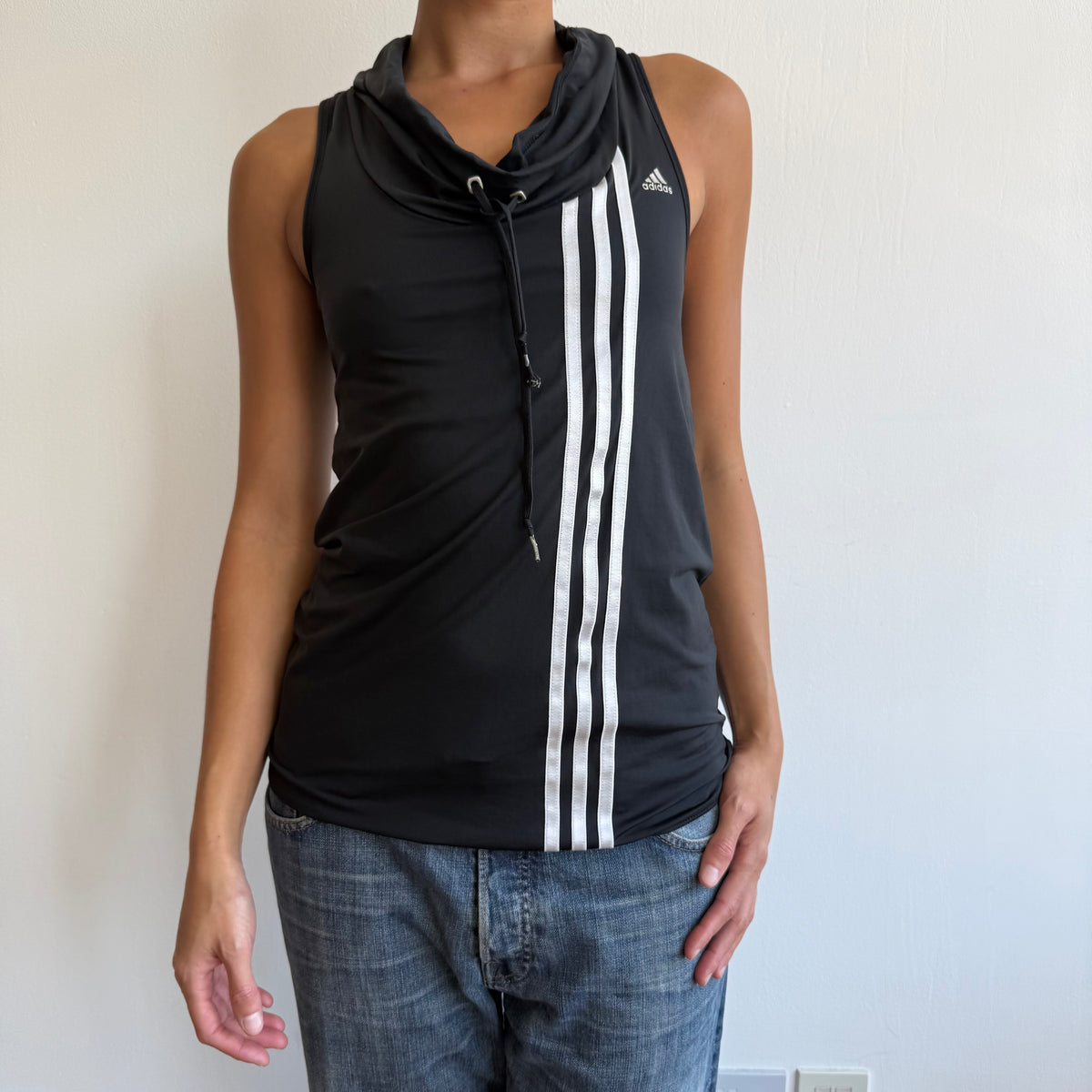 Black Adidas cowl neck top - Size M