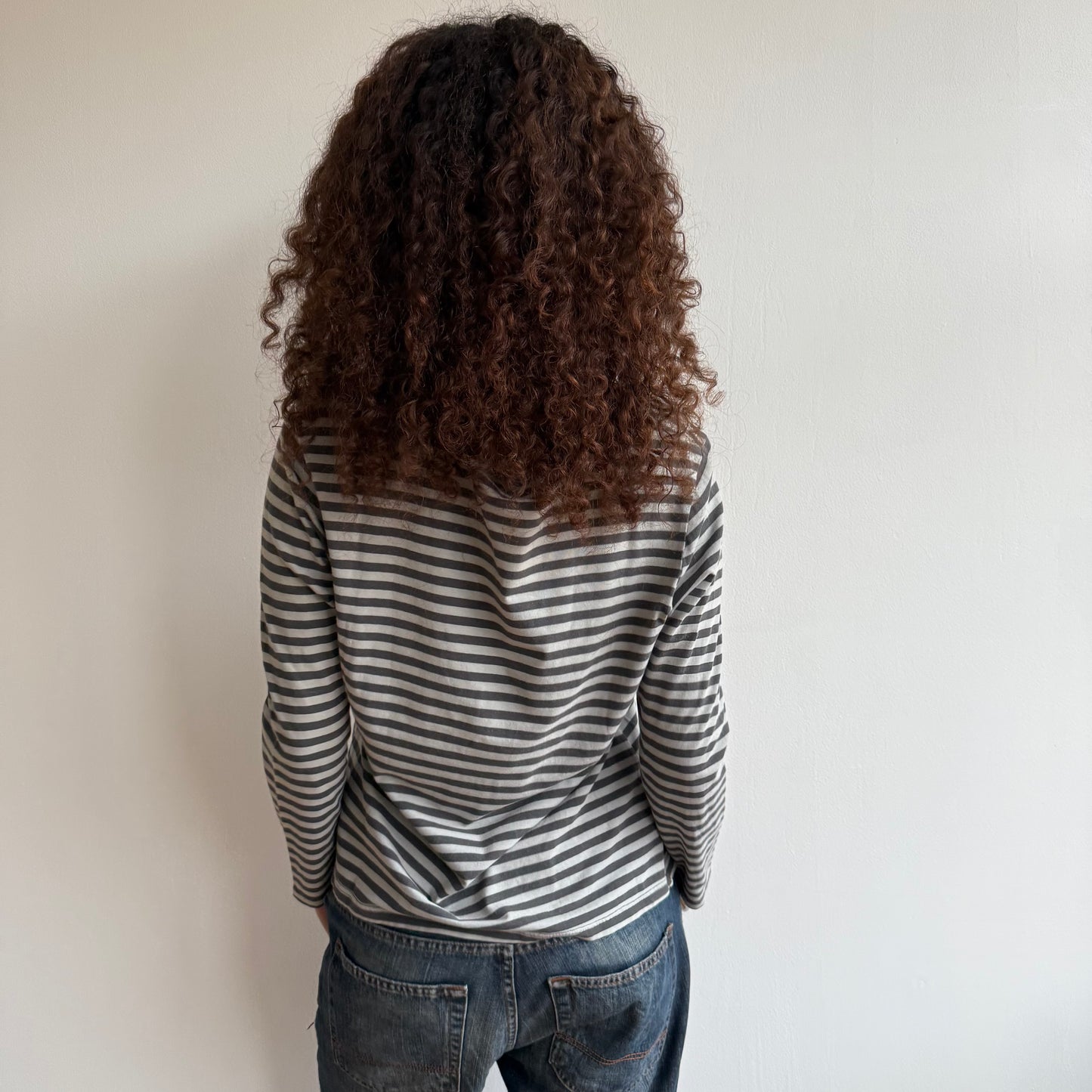 Grey stripe baggy top - Size M/L