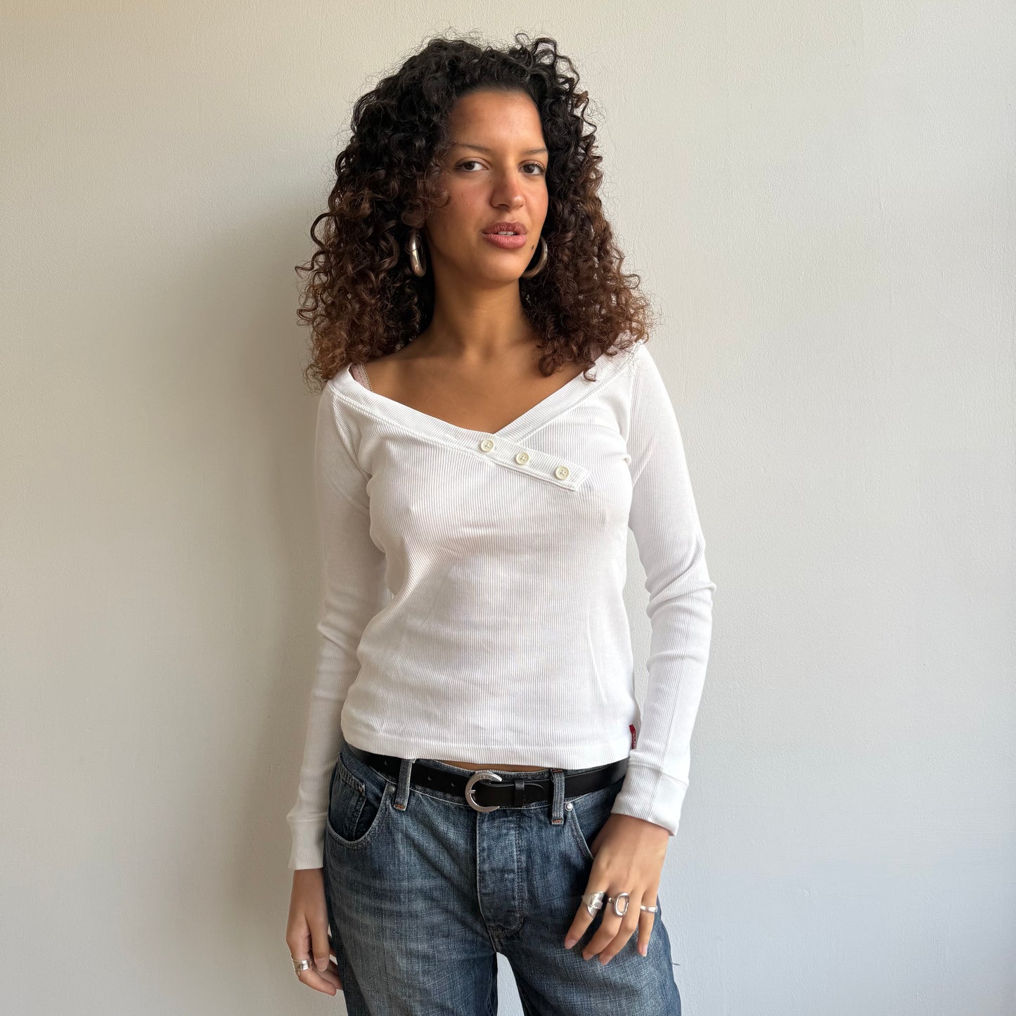 Miss Sixty white button top - Size M