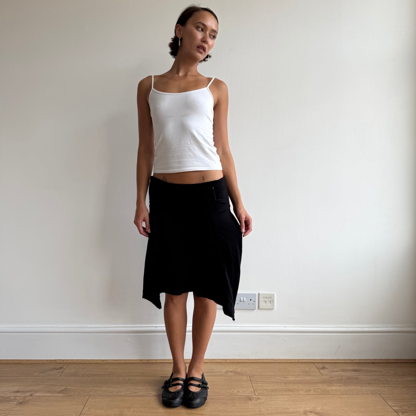 Black belt midi skirt - Size M