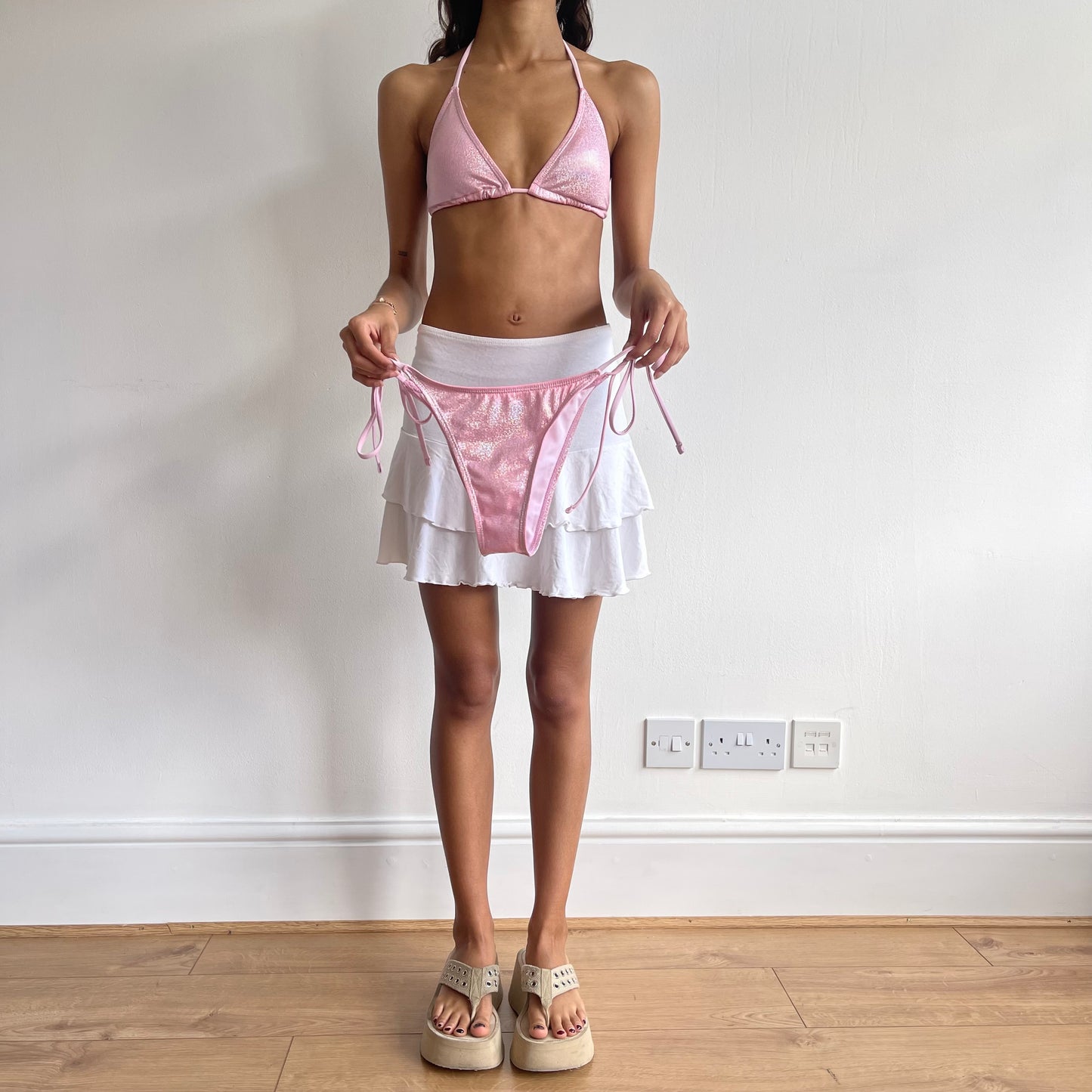 Pink metallic bikini - Size S