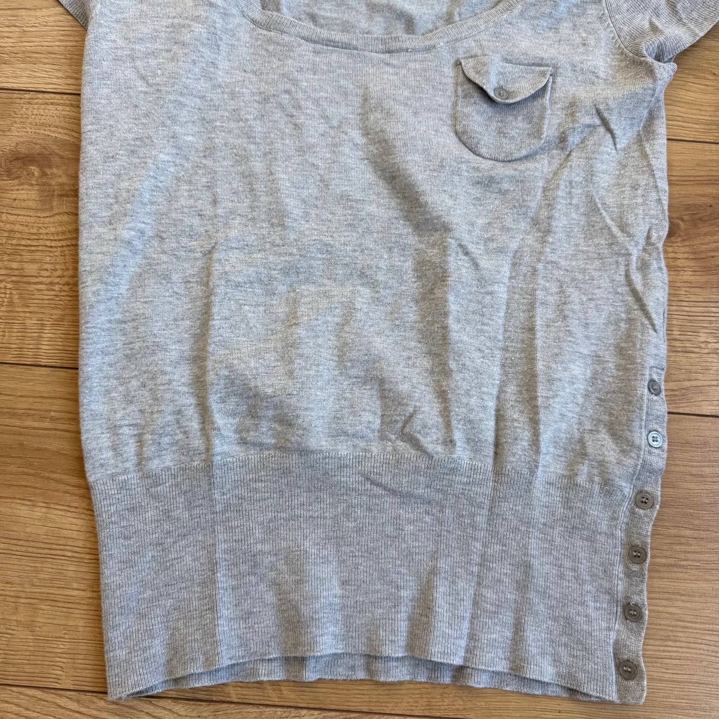 Short sleeve grey button knit - Size S
