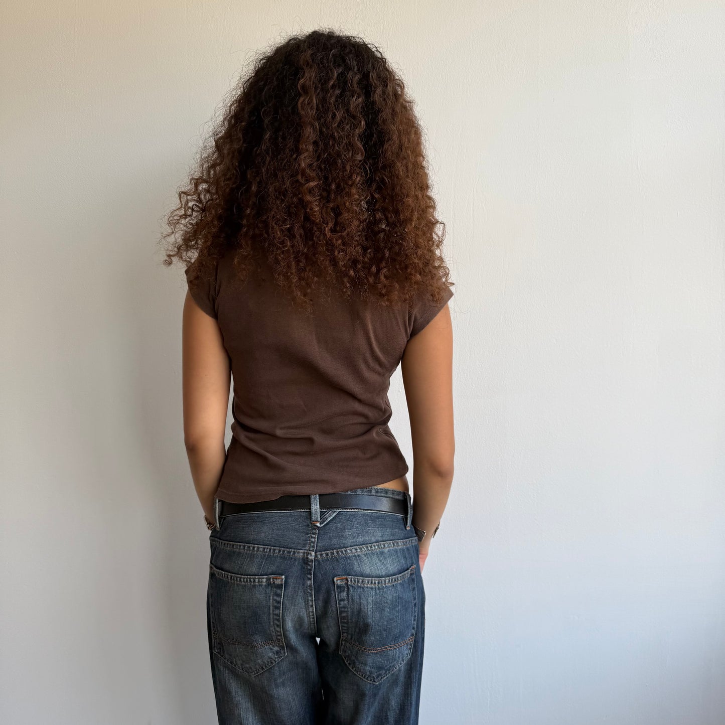 Brown polo top - Size S/M