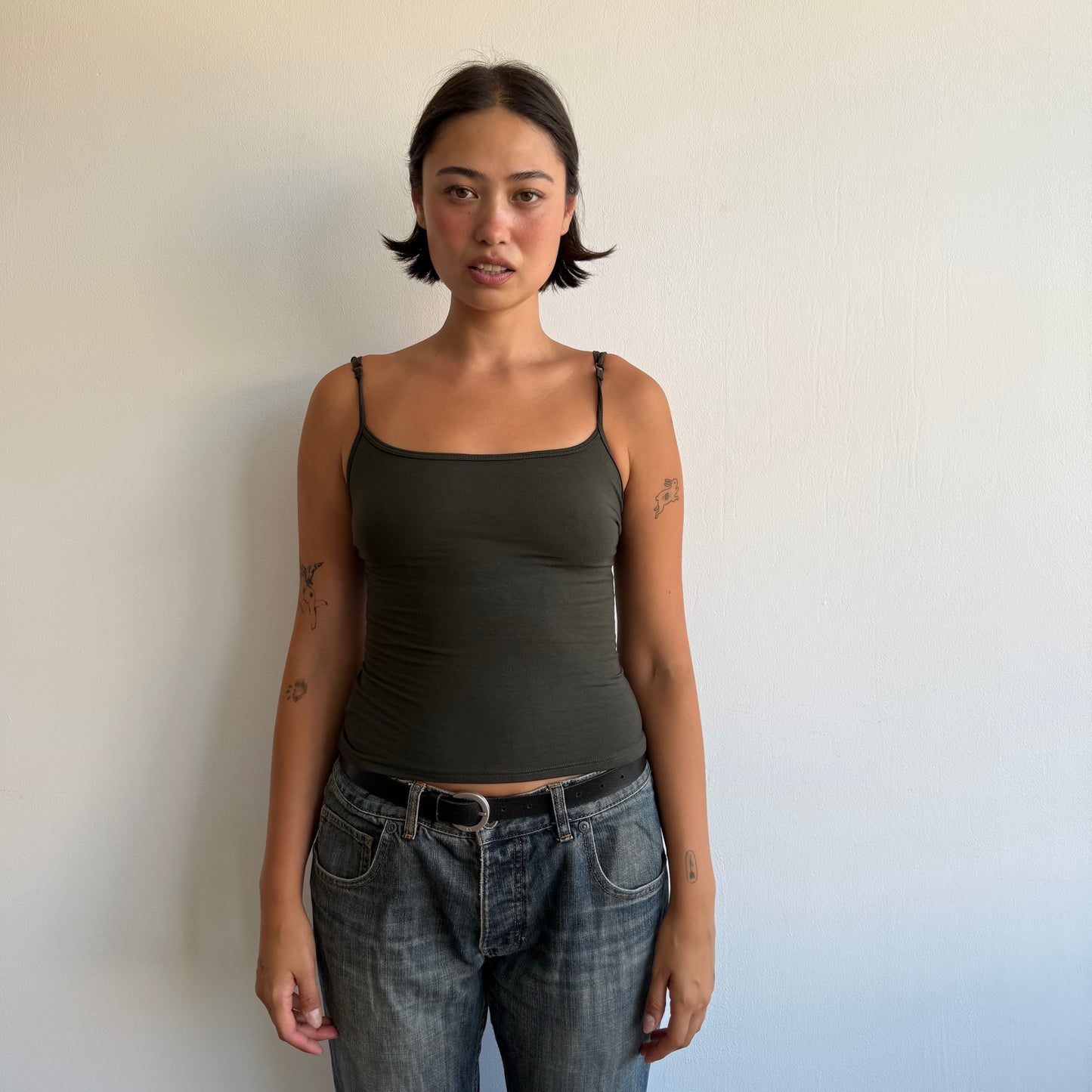Khaki backless cami top - Size XS