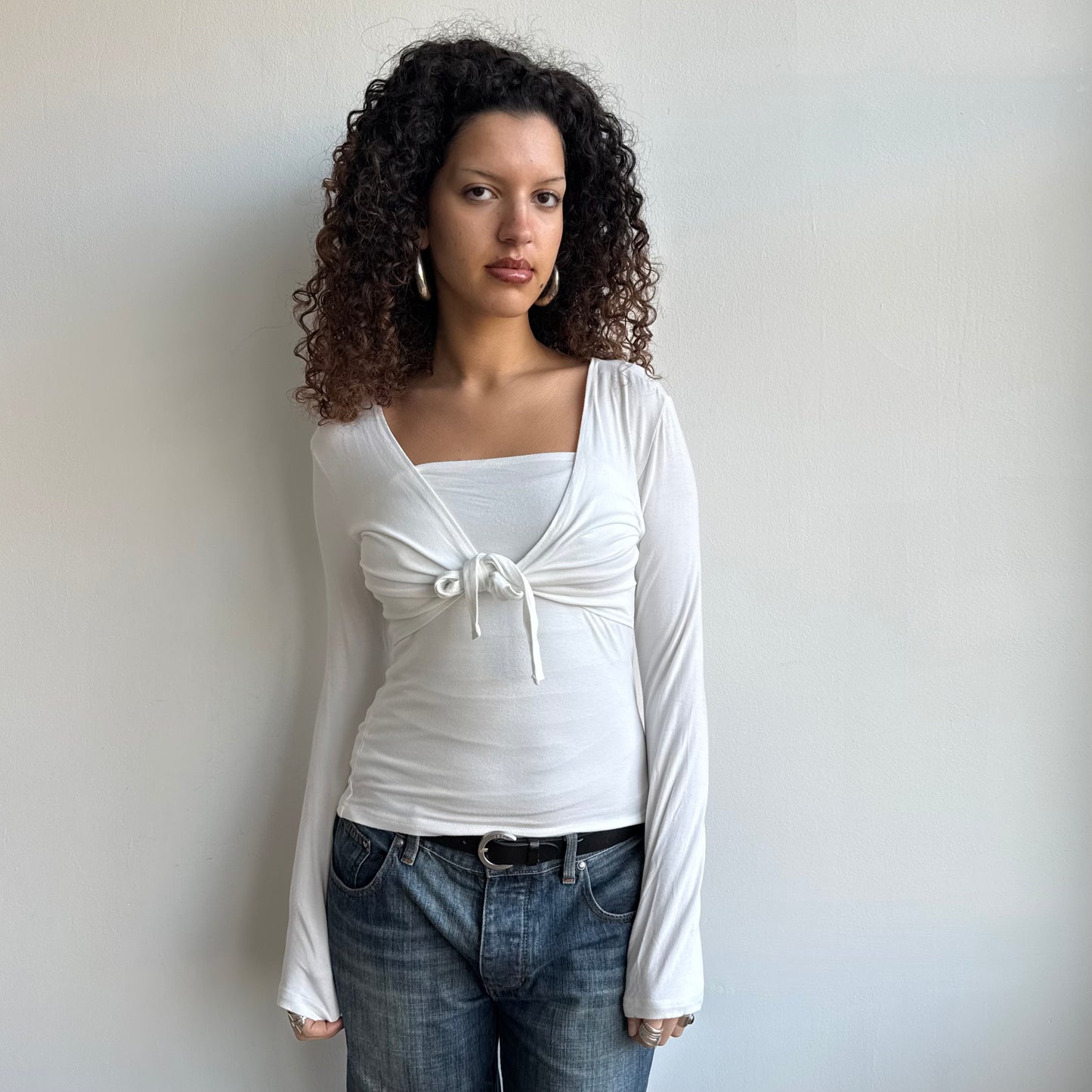 White wrap twist top - Size M