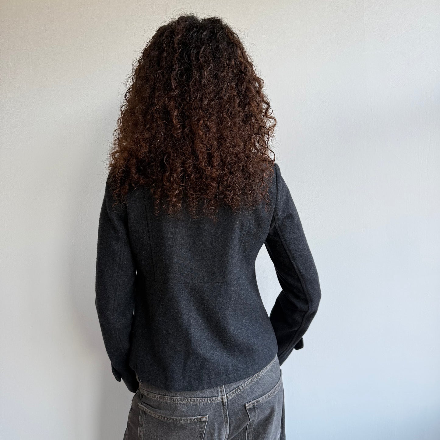 Grey wool peacoat - Size S