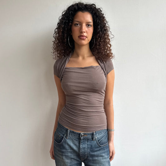 Taupe bolero t-shirt - Size S