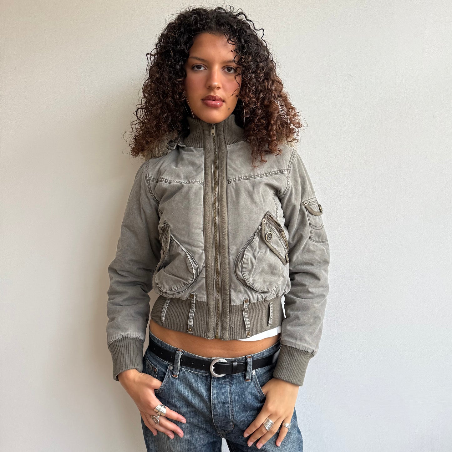 Khaki bomber jacket - Size S