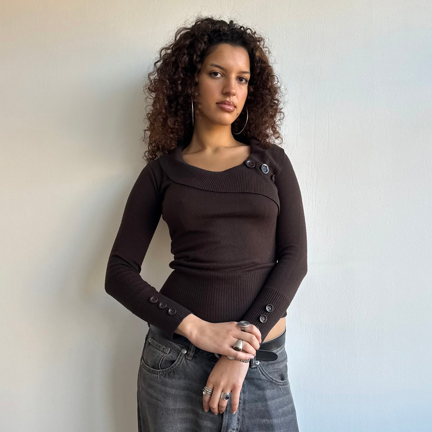 Brown bardot knit - Size S