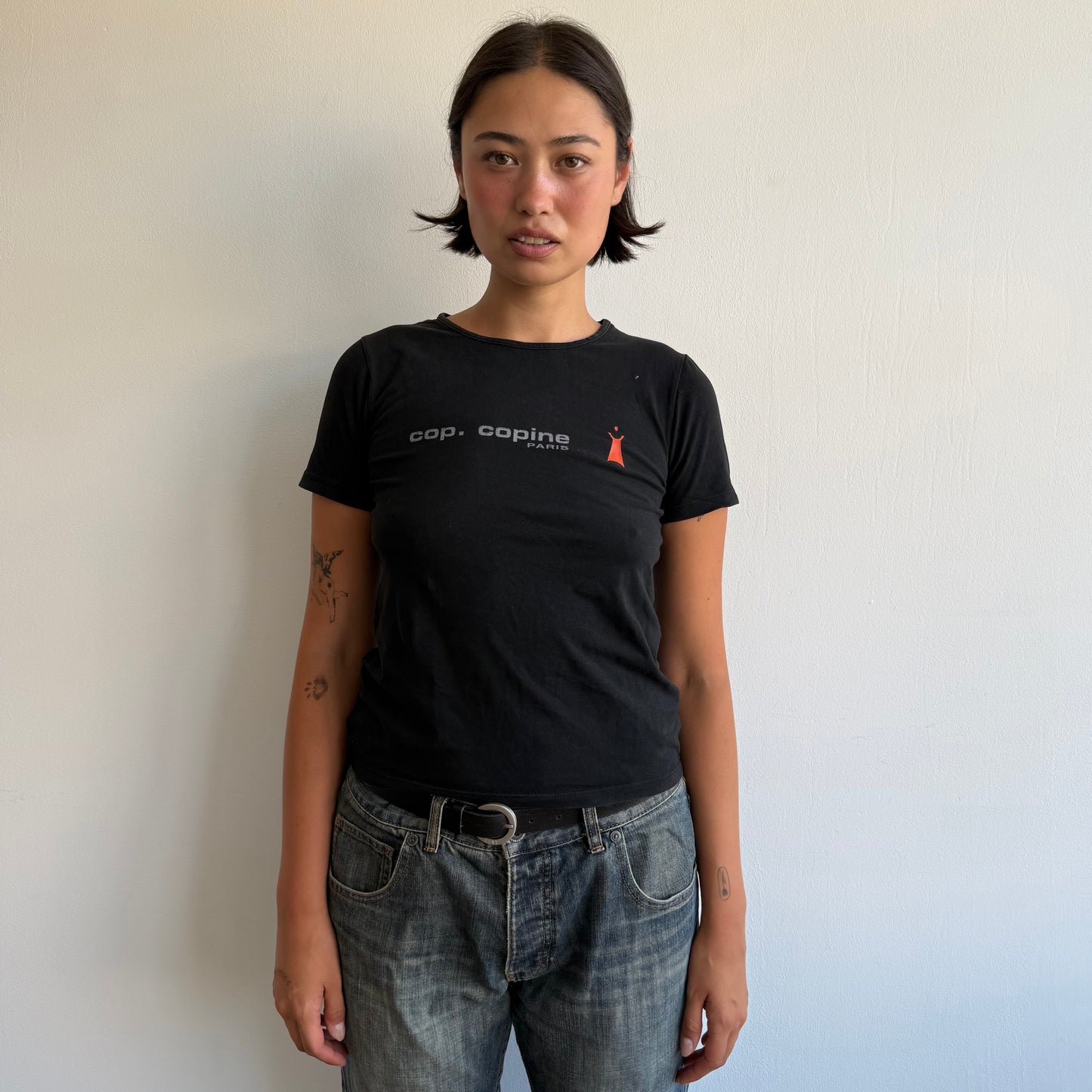 Cop Copine black baby tee - Size S/M