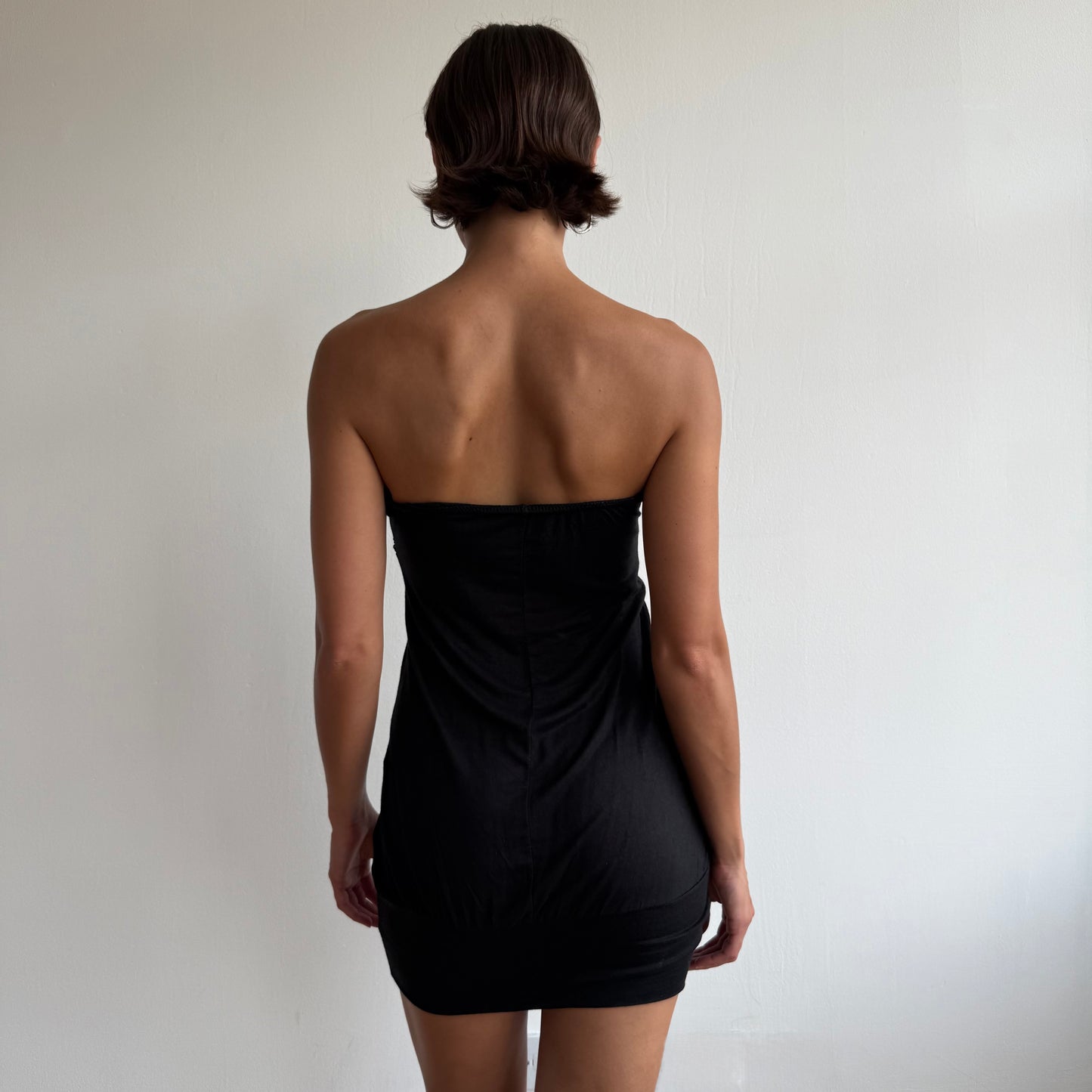 Black sequin bandeau mini dress - Size XS