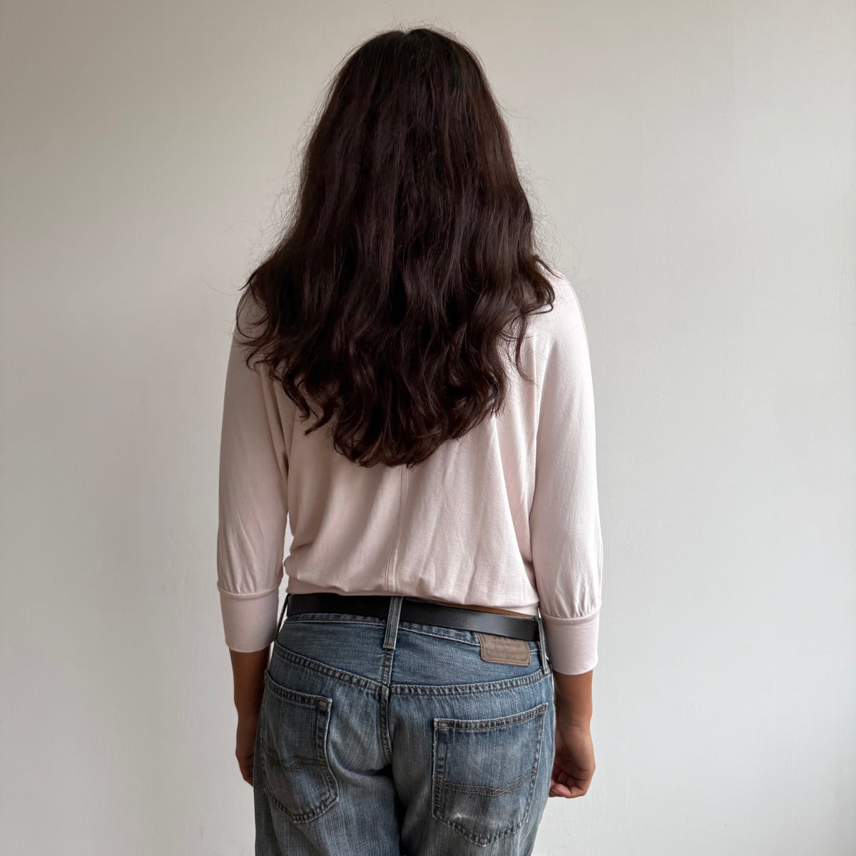 Pale pink batwing top - Size S