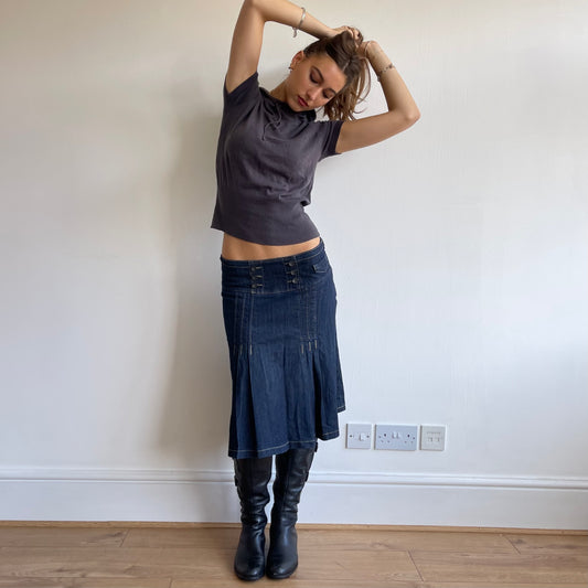 Grey short sleeve hooded knit - Size S