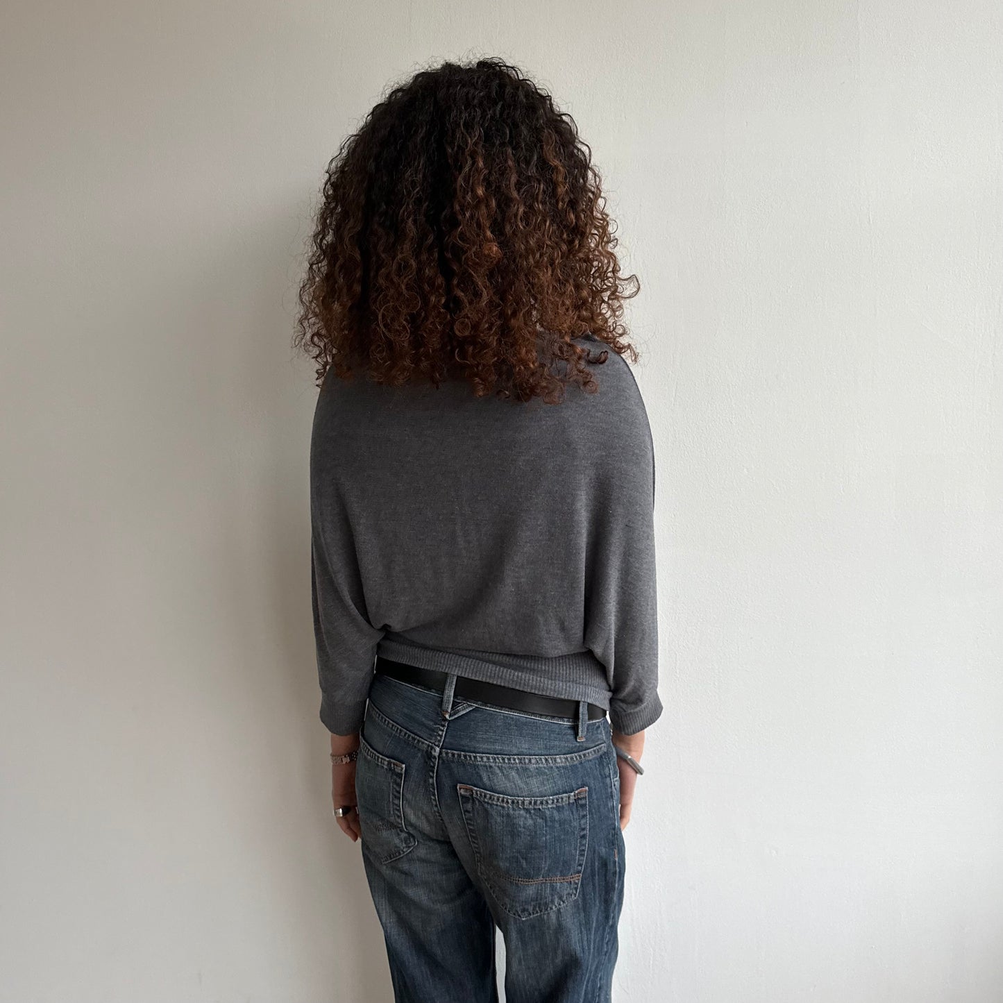 Charcoal grey slouchy knit - Size S/M