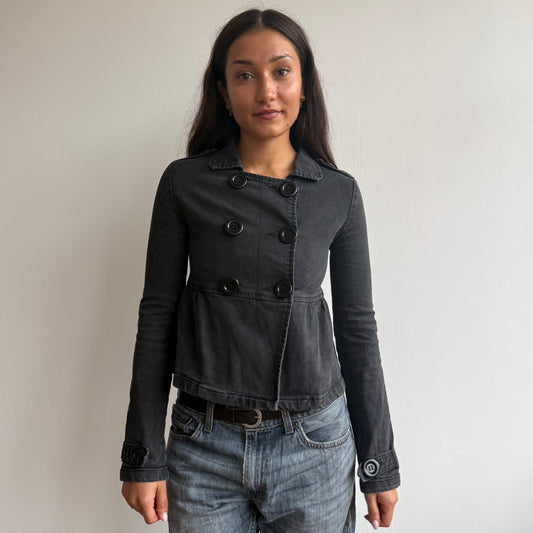Black wash denim peacoat - Size XS