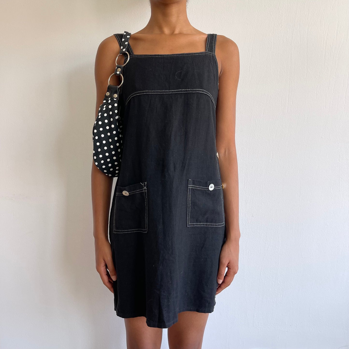 Black pinafore dress - Size S