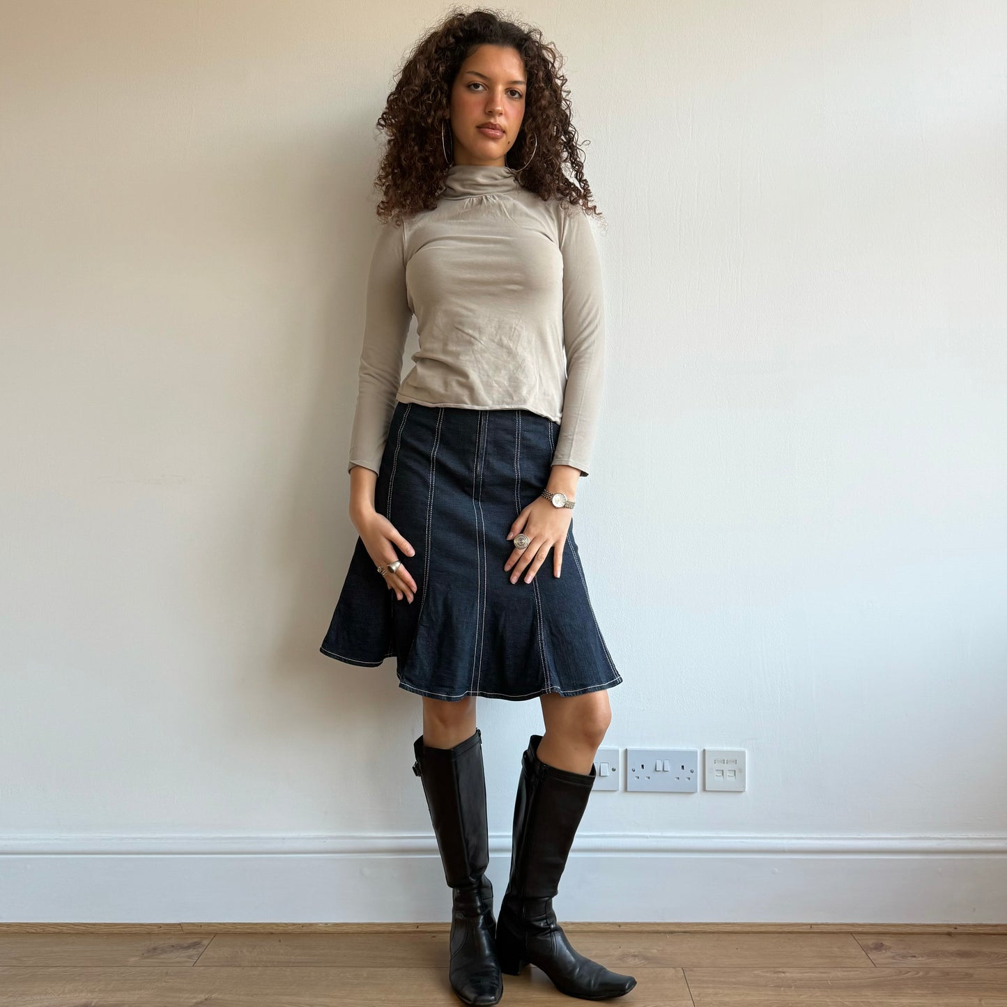 Denim midi skirt - Size XS